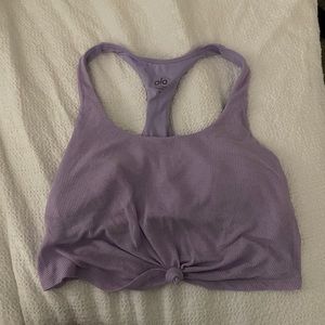 Alo yoga knot bra lilac